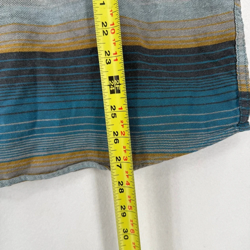 Patagonia Mens Fjord Flannel Shirt Blue Gray Stripe Organic Cotton STY54020 FA17